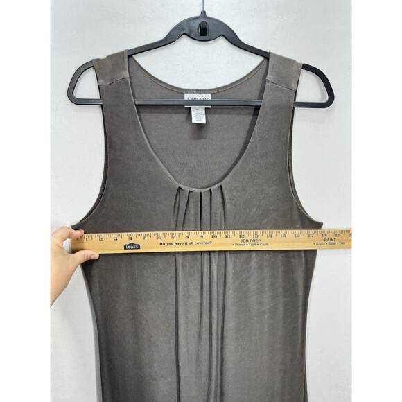 Chico Travelers Maxi Dress Size 2/Large Taupe Sleeveless Slinky Stretch Scoop - Picture 4 of 7